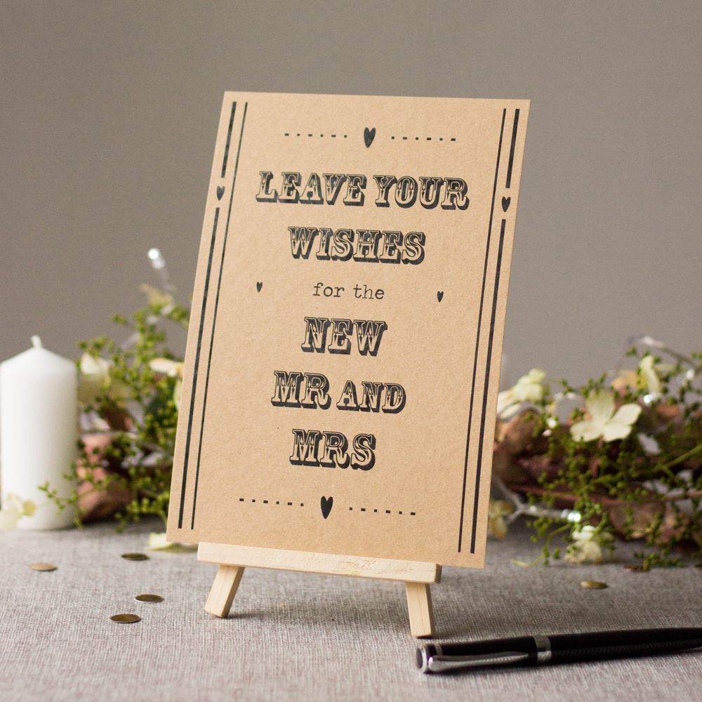 guest-book-sign-kraft-leave-your-wishes-sign-and-easel-wedding|LLSTKLISLYW|Luck and Luck| 1