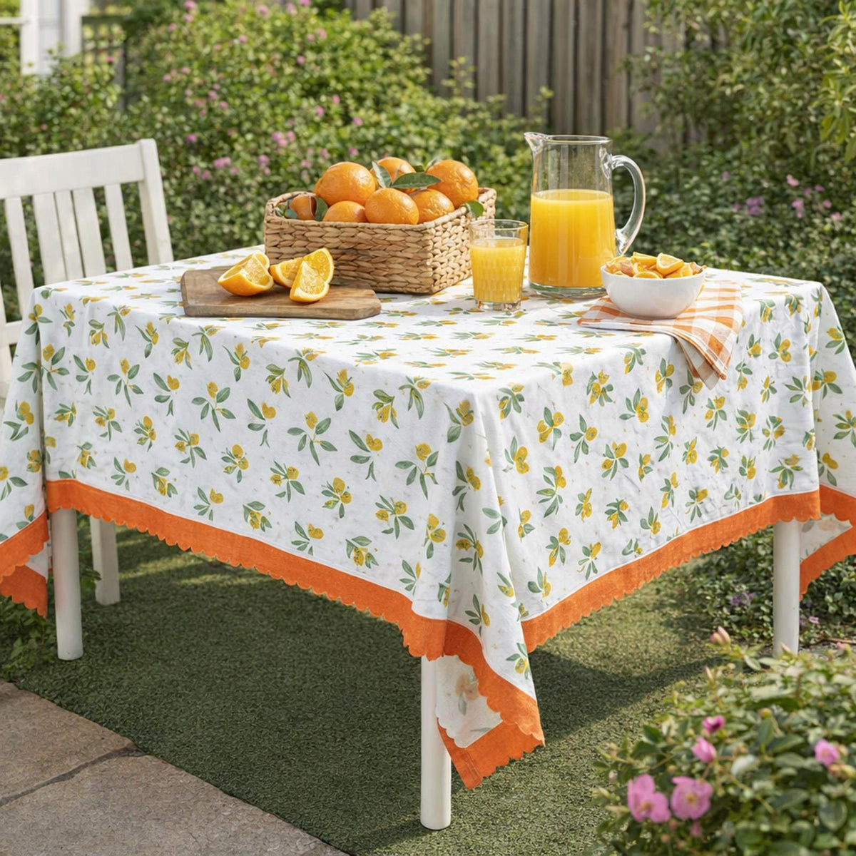 Santex Green and White with Olives Summer Party Tablecloth