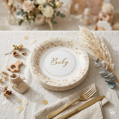 Santex Little Teddy Bear Paper Plates Baby Shower Christening Party