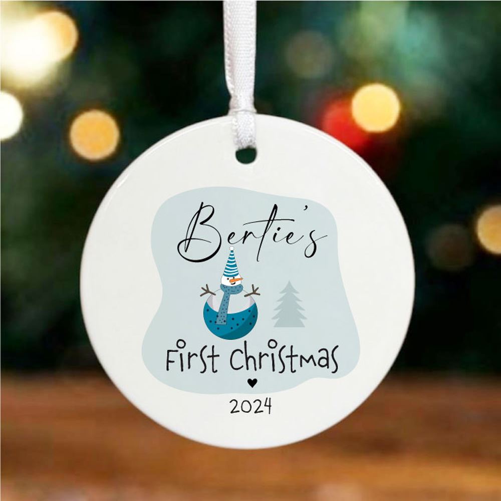 personalised-baby-s-first-christmas-snowman-bauble-gift|LLUVPORC29|Luck and Luck| 1