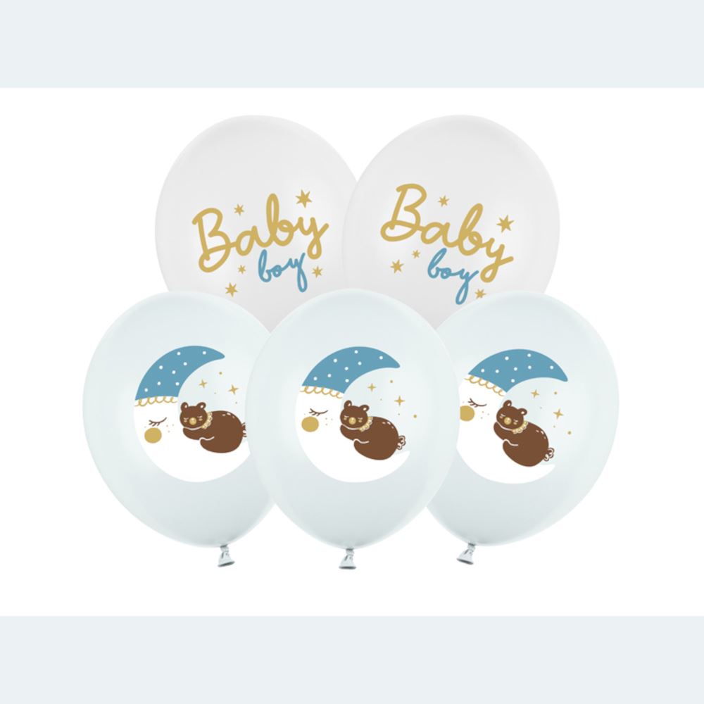 6-blue-baby-boy-balloons-new-baby-decorations-baby-shower-balloons|SB14P-338-000-6|Luck and Luck| 1