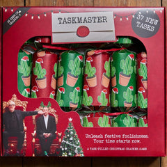 Taskmaster 2026 Festive Christmas Crackers with Hats Jokes and Tasks Pack of 6