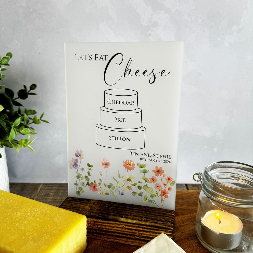 floral-personalised-cheese-sign-opaque-wedding-events|LLUVWEDSIGND2CHOP|Luck and Luck| 1