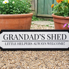 Personalised Grandad's Shed Road Sign Small Acrylic Gift Plaque (39 cm)