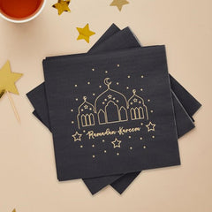 ramadan-kareem-paper-napkins-x-16-festive-table-napkins-for-ramadan|HBRA104|Luck and Luck| 1