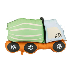 Concrete Mixer Foil Balloon Green Orange Kids Birthday Party Decoration (81 x 48 cm)