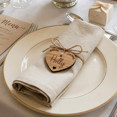 Personalised Wooden Heart Wedding Place Name Decor (8cm)