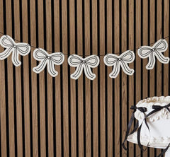 Bow Card Garland Wedding Birthday Backdrop Party Decoration White Black (200cm)