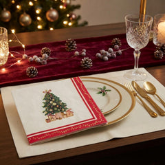 Christmas Tree Paper Napkins Red Green Festive Party Tableware Decor Set of 16