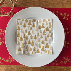 nordic-forest-gold-tree-christmas-paper-napkins-x-20|L1017109|Luck and Luck| 1