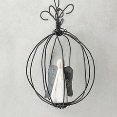 East of India Rustic Wire Hanging Christmas Bauble Angel Decoration