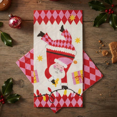 Fun Santa Christmas Lunch Paper Napkins Red Festive Party Tableware Set of 16