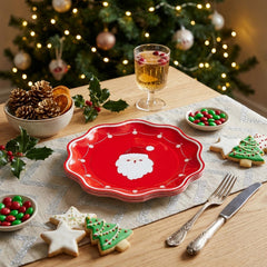 Santa Claus Christmas Paper Plates Red Festive Party Tableware Decor Set of 8