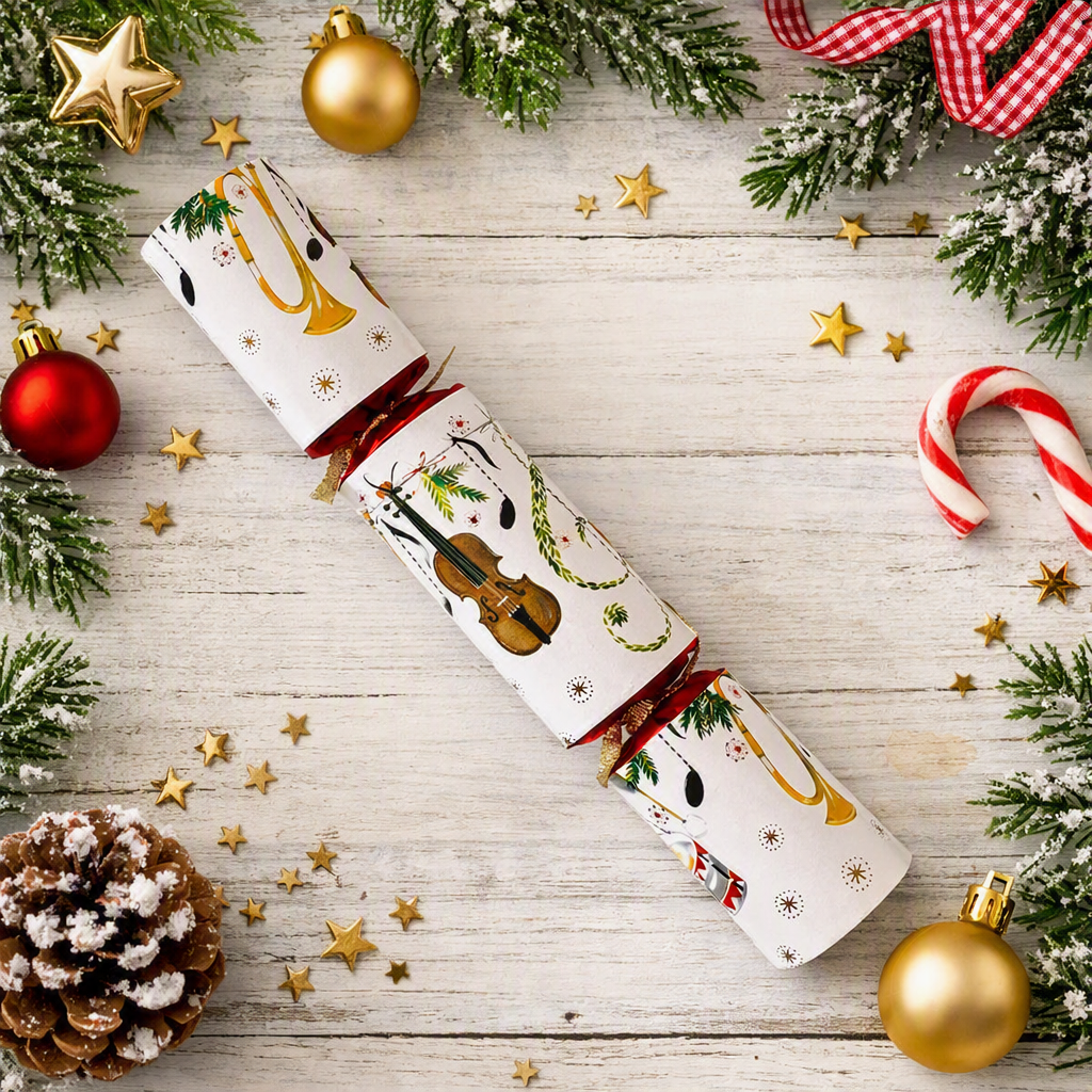 Concerto Fanfare Musical Whistle Christmas Crackers Festive Tableware Set of 8