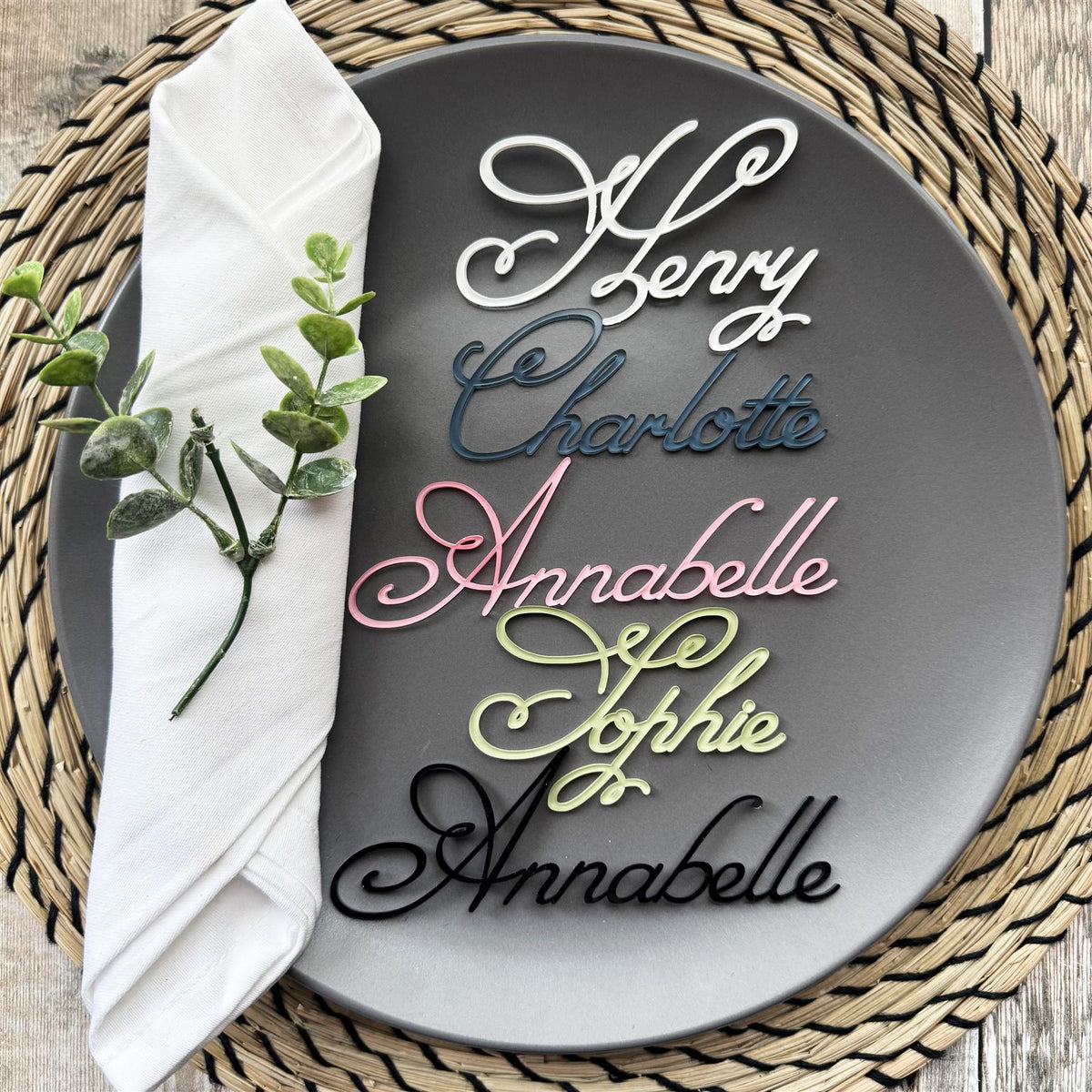Custom Acrylic Place Cards for Wedding Guests, Receptions and Events