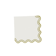Sage Green and White Scalloped Edge Party Napkins 3 Ply (Pack of 10, 16.5 cm)