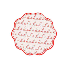 Red Hohoho Christmas Paper Plates Festive Party Tableware Decorations Set of 8