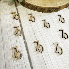 Age 70 Wooden Birthday Confetti Rustic Party Table Scatter Decorations Set of 12