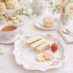Santex Small Floral Paper Party Plate Disposable Tableware, Pack of 6 - 21cm