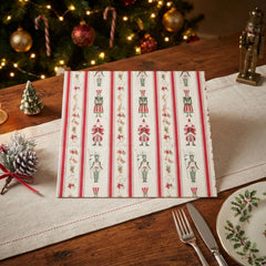 Nutcracker Christmas Napkins, Red Green Festive Holiday Tableware, Pack of 20