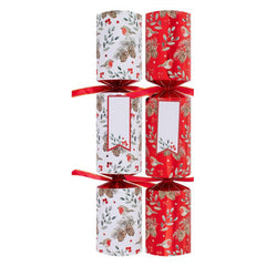 Make Your Own Red Christmas Crackers DIY Festive Party Tableware Pack Set of 6