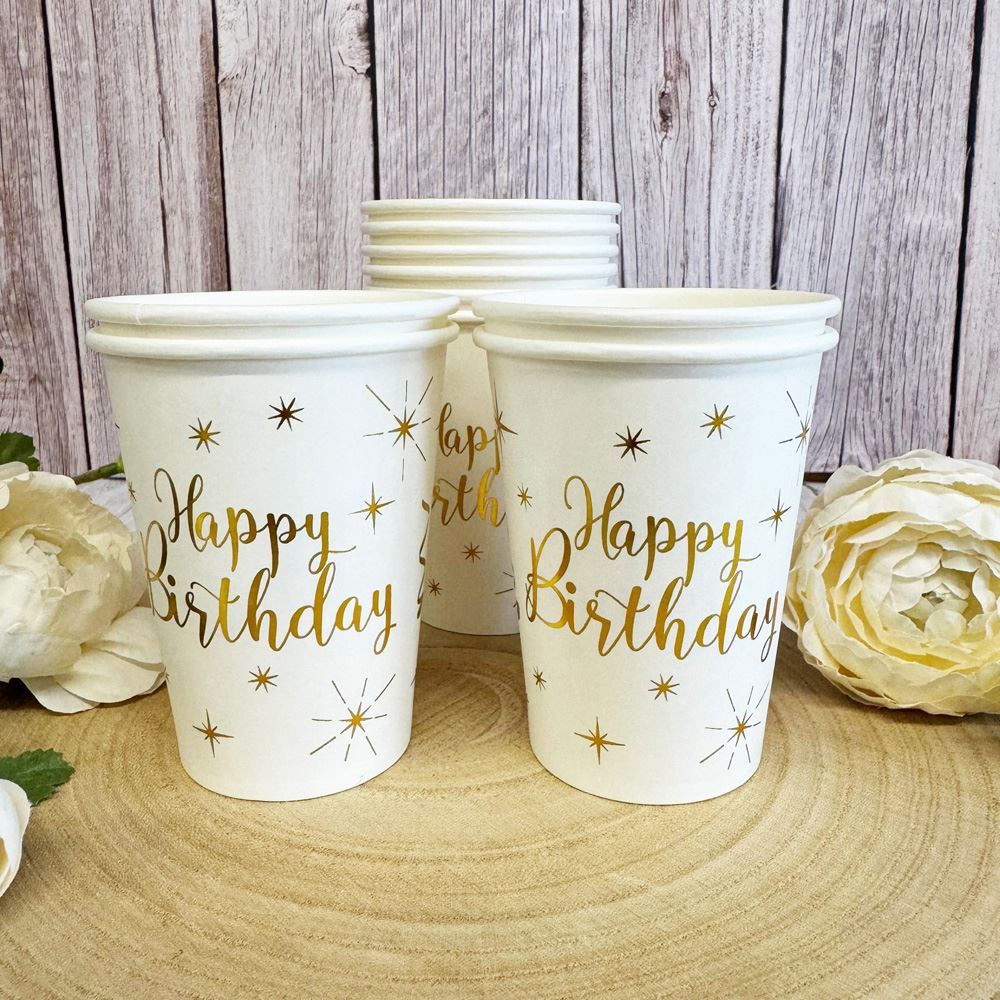 gold-happy-birthday-paper-party-cups-x-10|721600000003|Luck and Luck| 1