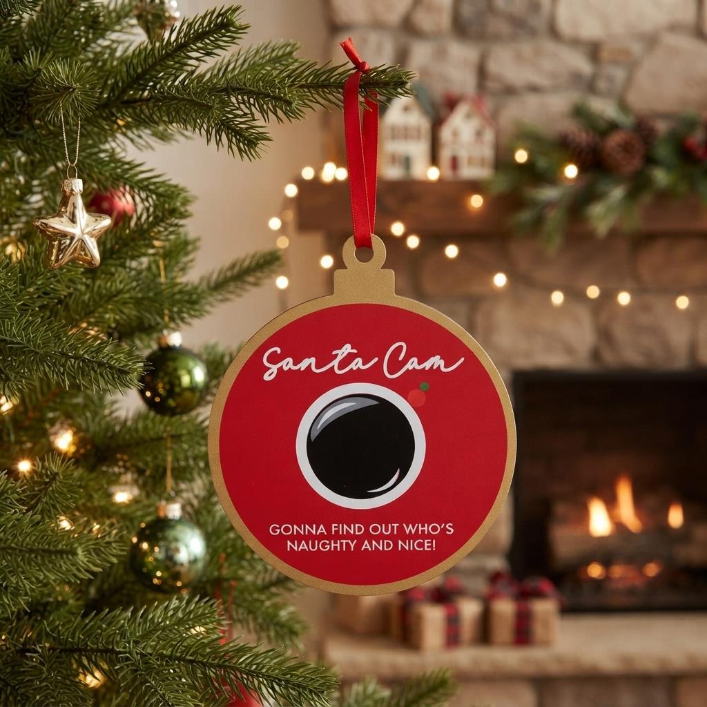 Wooden Santa Cam Hanging Decoration