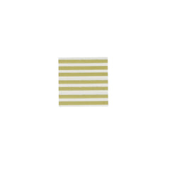Sage Green Striped Paper Cocktail Napkins for Parties and Weddings (Pack of 16, 12 cm)