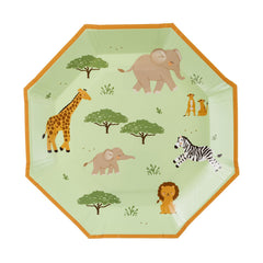 Safari Paper Plates Kids Party Tableware (Pack of 6, 23cm)