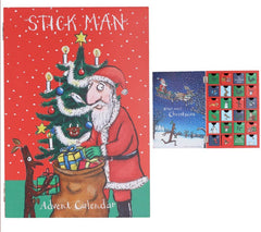 Wood Christmas Advent Calendar Stick Man Santa Mini Drawers Green Red Festive Decor