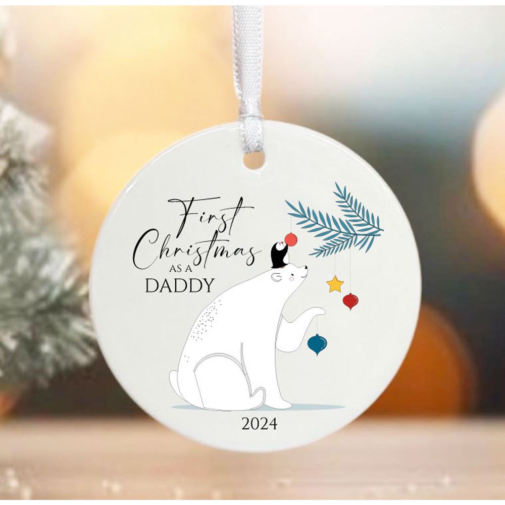 first-christmas-as-a-daddy-bauble-keepsake-new-dad-gift|LLUVPORC25V2|Luck and Luck| 1