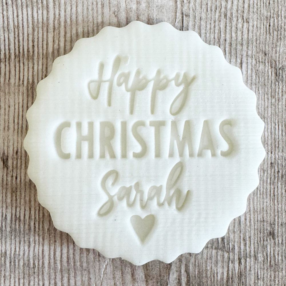 personalised-christmas-fondant-icing-embosser-happy-christmas-heart|LLWWXMASEMBOSSD3|Luck and Luck| 1