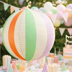 Striped Ball Foil Balloon Multicoloured Birthday Party Décor 75 cm