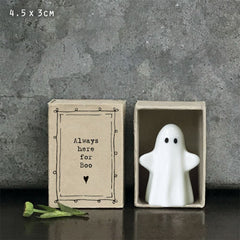 east-of-india-mini-matchbox-always-here-for-boo-halloween-ghost|5637|Luck and Luck| 1