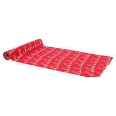 Red Hohoho Christmas Polycotton Table Runner Festive Holiday Dining Table Decor 3m