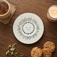 Good Friends Light Up the World White Porcelain Coaster Meaningful Gift for Modern Home