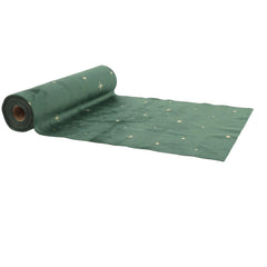 Green Velvet Christmas Table Runner Gold Stars Festive Dining Decor 3m