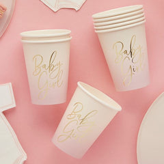 pink-baby-girl-baby-shower-paper-party-cups-x-8|HBBS216|Luck and Luck| 1