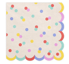 Confetti Design Paper Napkins For Colourful Birthday Party Table Settings (Pack of 20, 16.5 cm)