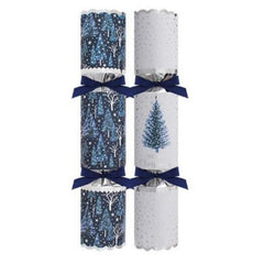Deluxe Blue Tree Christmas Crackers Festive Party Tableware Decorations Set of 6