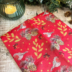 robin-christmas-tissue-paper-5-sheets-gift-wrapping|XM6742|Luck and Luck| 1