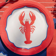 Santex Small Red Lobster Design Party Paper Plates, Pack of 6