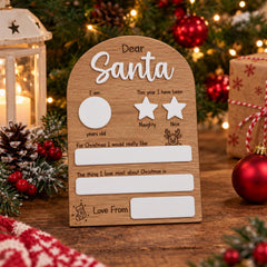 Dear Santa Wooden Christmas Sign for Cheerful Seasonal Home Decoration and Gift