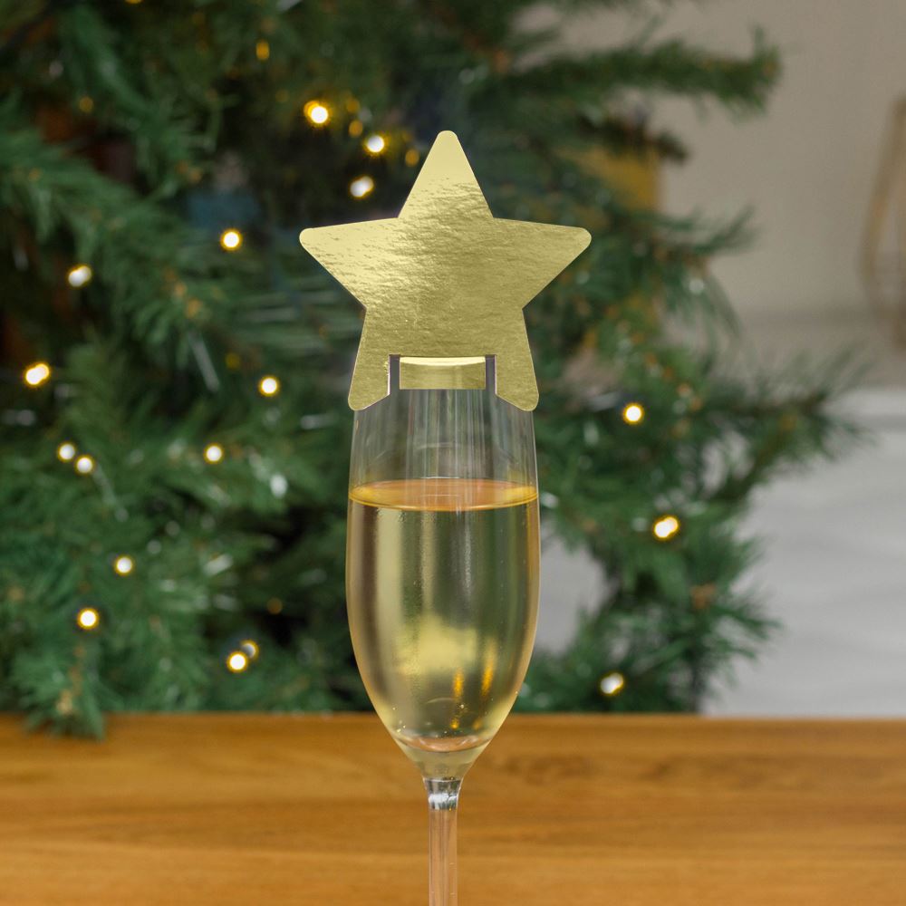 christmas-gold-star-drink-toppers-x-10-festive-party|LLWWGSTARDT|Luck and Luck| 1