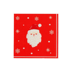 Santa Claus Christmas Paper Napkins Red Cream 3-Ply Festive Party Tableware Set of 16