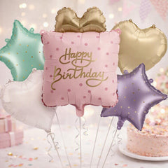 Happy Birthday Gift Foil Balloon Set for Colourful Celebrations 5 Pieces