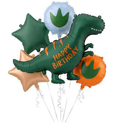Dinosaur Happy Birthday Foil Balloon Set for Kids Parties 5 Pieces