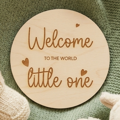 Welcome to the World Wooden Baby Announcement Disc New Baby Gift