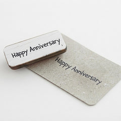 Happy Anniversary Rubber Stamp for Rustic DIY Crafting and Decorative Gift Wrapping