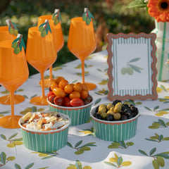 Green Paper Ramekin Party Dishes for Birthdays and Celebrations (Pack of 4, 12.5 cm)
